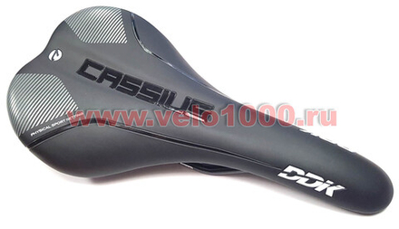 Седло DDK-5355 для MTB/RACE 270x148мм, рельсы полые Cr-Mo. Лого "CASSIUS". Чёрное