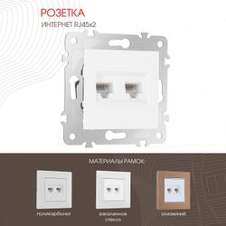 Розетка Ethernet RJ-45 без рамки Arte Milano am-203 203.45-2.white