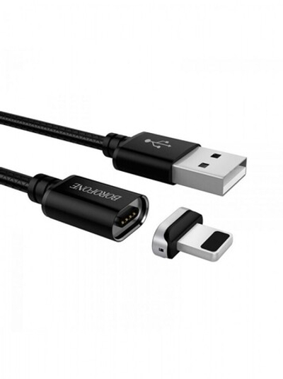 Кабель Borofone BU1 USB-Lightning 3А 1.2м магнитный TPE Black