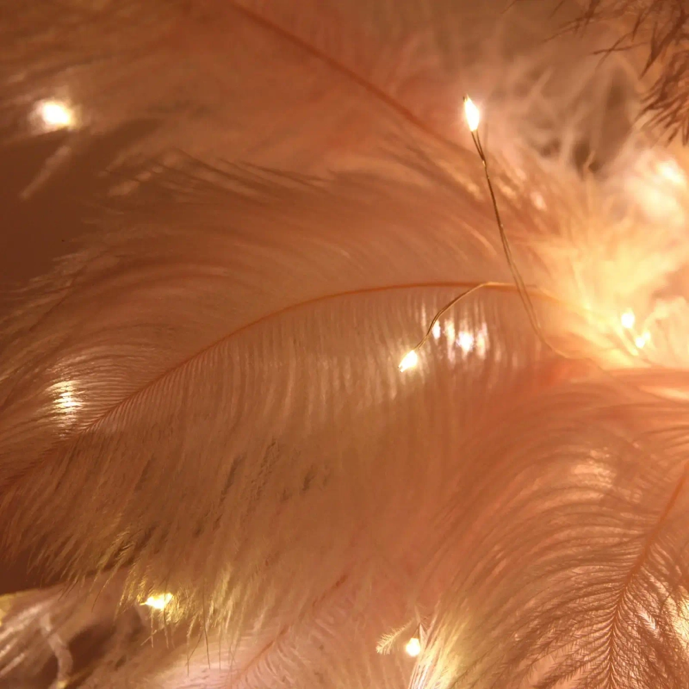 Фигура световая «Волшебное перо» 35 см 80 ламп LED на батарейках, 1 реж, USB питание, Розовый