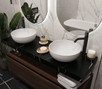Тумба с раковиной и столешницей Armadi Art Flat 120 темный дуб