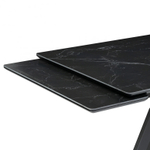 Керамический стол Woodville Вилли 140(200)х80х75 черный мрамор shakespeare black, черный, ножки черные