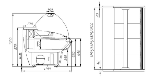 Холодильная витрина CARBOMA ВХС-1,5 BAVARIA (G110 SM 1,5-1)