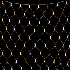 Светодиодная сетка с колпачком 2*2 м., 220В, 256 теплых белых LED, мерцание, провод прозрачный ПВХ, IP65