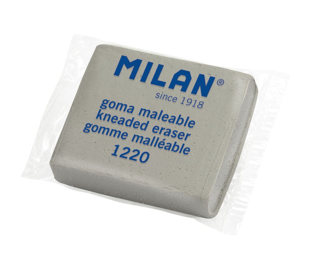 Ластик каучуковый для стирания графита и угля 37х28х10 мм, 12 шт, Milan CCM1220-12