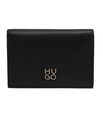 Кожаный кошелек stacked Bifold HUGO - черный(50504018)