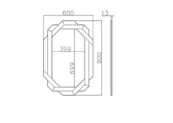 Зеркало настенное 90x60см Garda Decor с зеркальной восьмигранной рамой