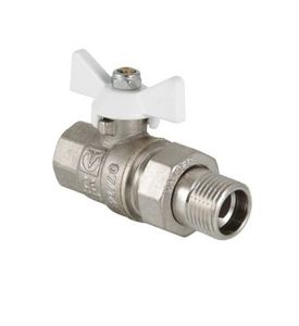 Кран шаровой Valtec Base VT.227.NW ВР/НР с полусгоном белая ручка-бабочка