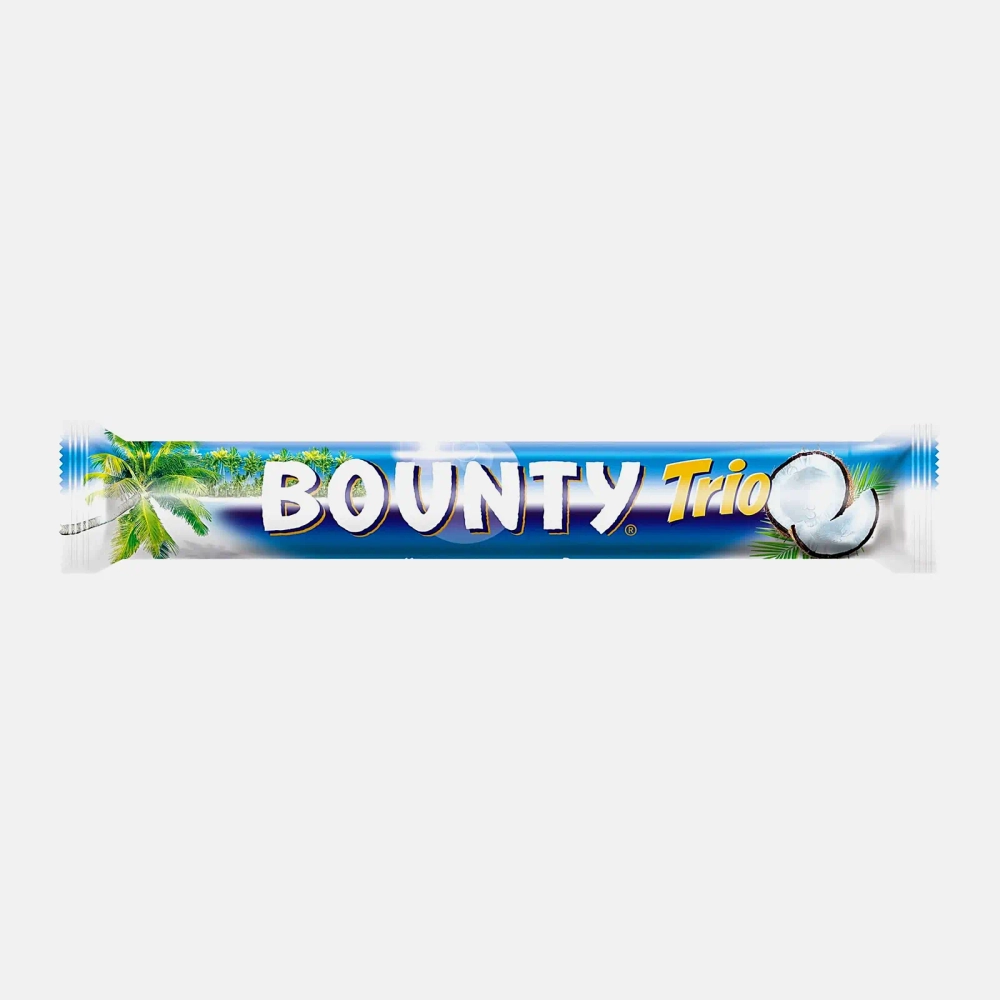 Шоколадный батончик с нежной мякотью кокоса Bounty Trio 82.5г