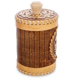 BST-317/ 1 Туесок «Грибы» ср. (береста)