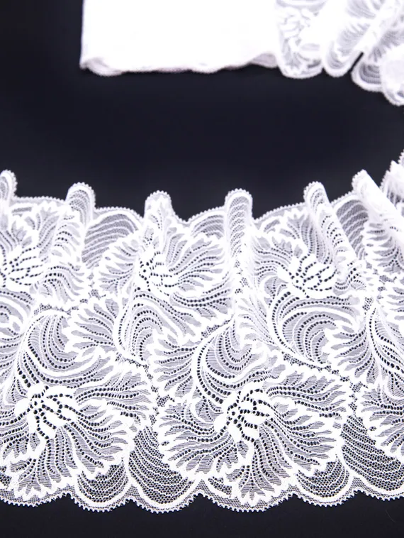 03-248 Кружево эластичное 19 см, белый 001