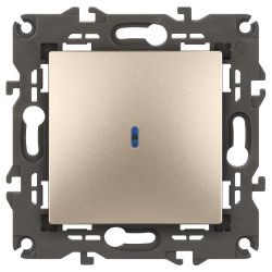 Выключатель ЭРА Elegance 14-1102-04 с подсветкой 10АХ-250В IP20 шампань