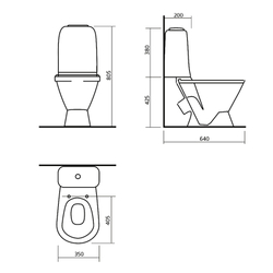 Унитаз-компакт Sanita Самарский Люкс  с сидением стандарт схема
