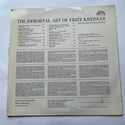 Винтажная виниловая пластинка LP Fritz Kreisler Фриц Крейслер, The Immortal Art Of Fritz Kreisler (Чехословакия 1976)