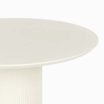 Круглый обеденный стол белого цвета Lona 100 см, ножка металл, столешница меламин