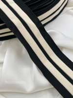 Лампас (тесьма) черно-белая (молочная) 5 см