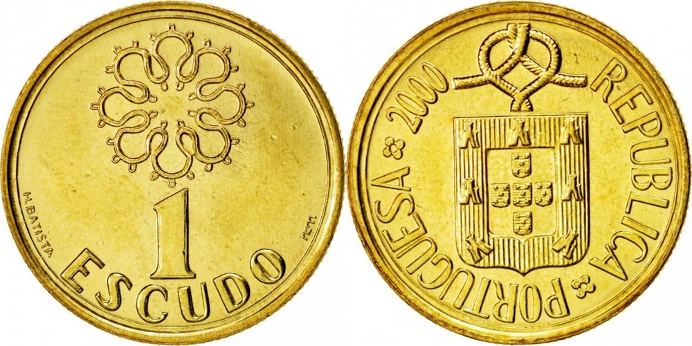 Португалия 1 эскудо, 1986-2001 Герб XF