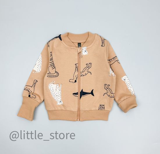 Толстовка из футера "Мир животных" итальянский песок