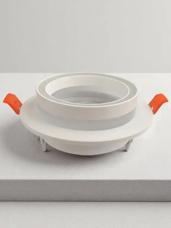 Встраиваемый, точечный потолочный светильник круг GX53, белый металл, комплект 5шт