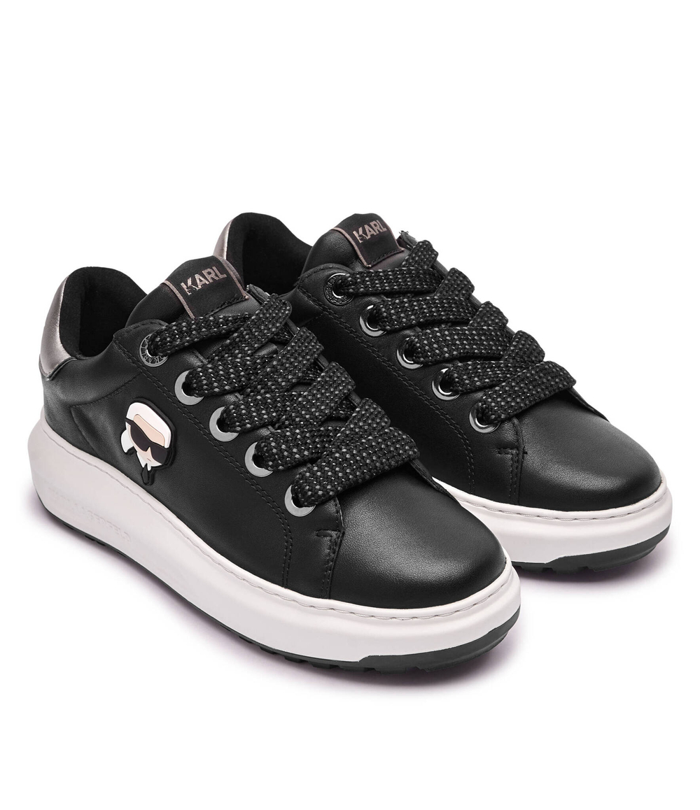 Кожаные кроссовки Karl Lagerfeld - черный(KL67530)