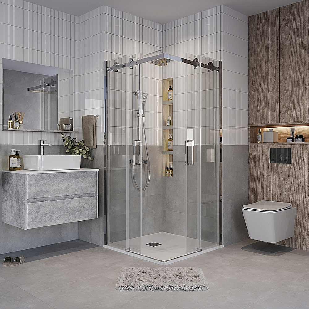 Душевой уголок Grossman Classic 100х100 300.K33.04.1010.10.00 стекло прозрачное/профиль хром