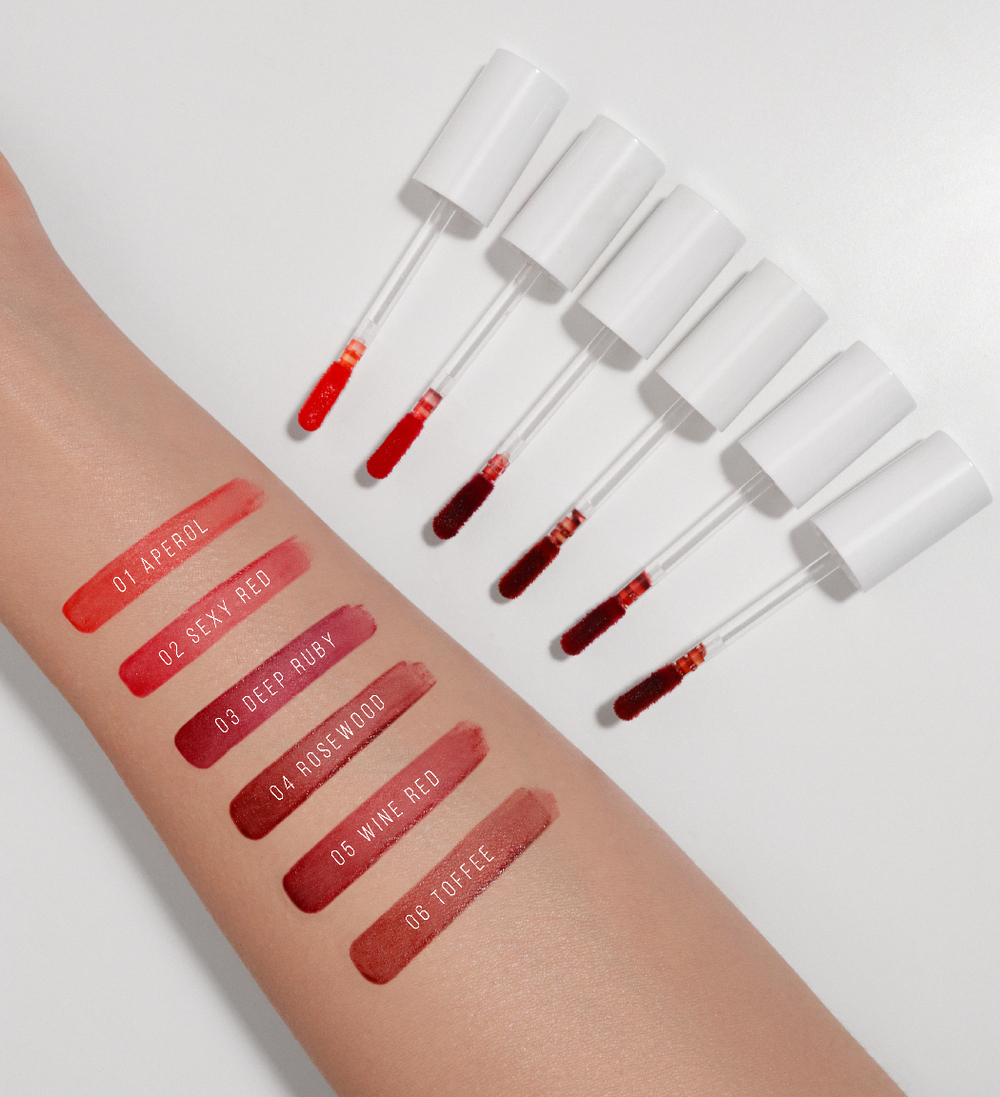 LuxVisage ТИНТ для губ с гиалуроновым комплексом тон 02 сексуальный красный LIP TINT AQUA GEL HYALURON COMPLEX 3 мл