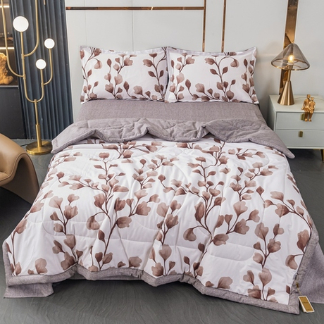 Комплект постельного белья Сатин с Одеялом 100% хлопок 160x80 на резинке OBR123