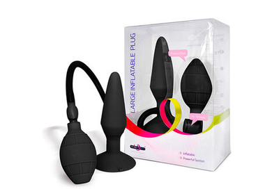 Анальная пробка с расширением черная Small Inflatable Butt Plug стар.арт N009B1F135B1 (15 см, черный) (Цвет: черный)