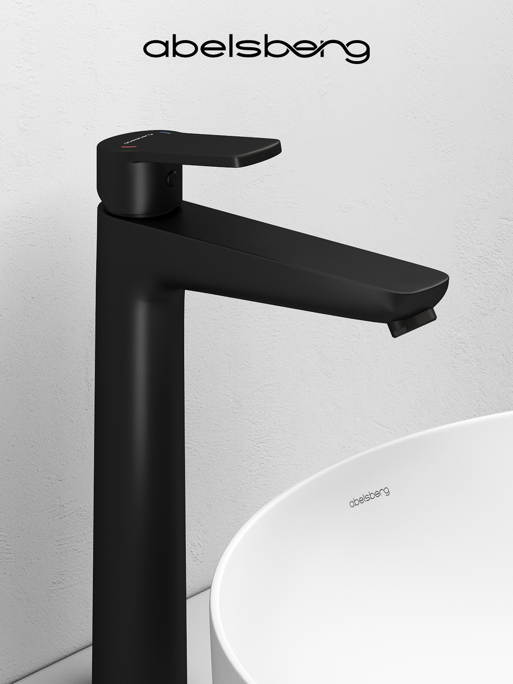 Смеситель для раковины Abelsberg Lineara UNF23509MB высокий, вулканический черный