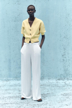 ZARA КАРДИГАН С РУКАВАМИ ТРИ ЧЕТВЕРТИ, ЖЕЛТЫЙ