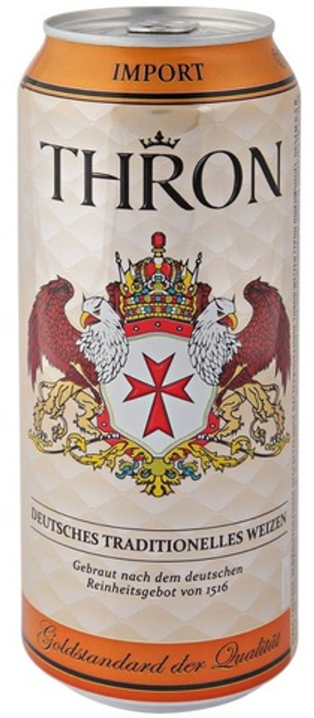 Пиво Трон Пшеничное / Thron Weizen 0.5 - банка