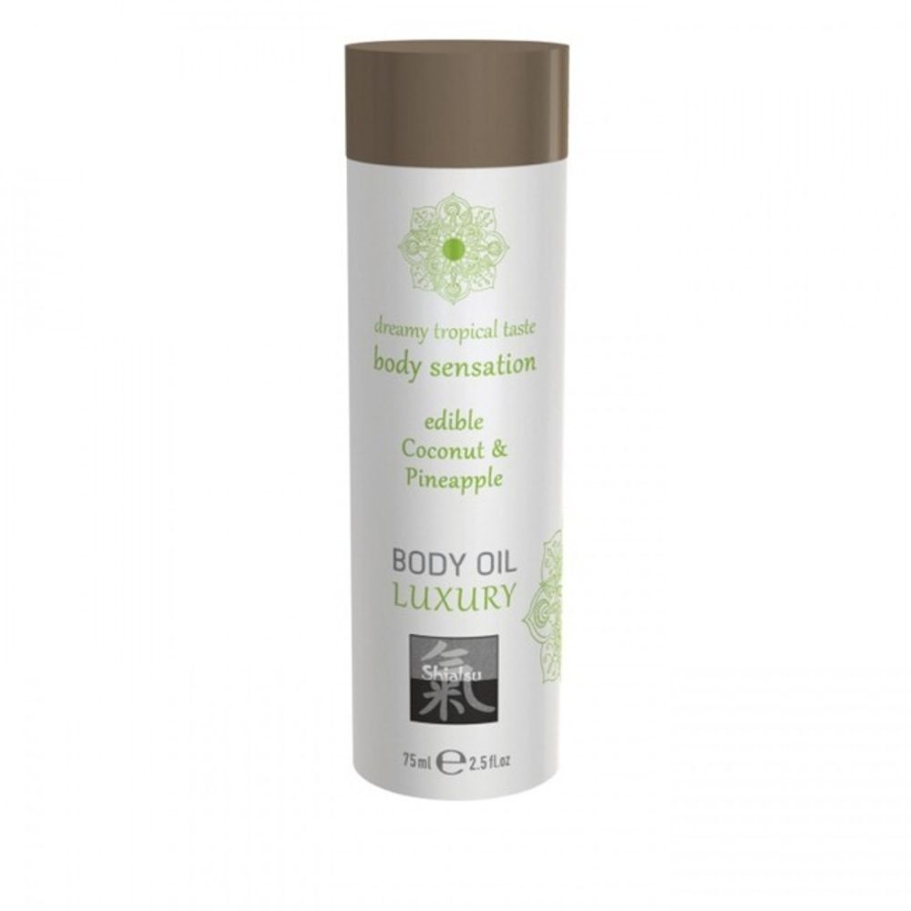 Съедобное масло для тела Body Oil LUXURY Кокос &amp; Ананас (75 мл) (Цвет: прозрачный)