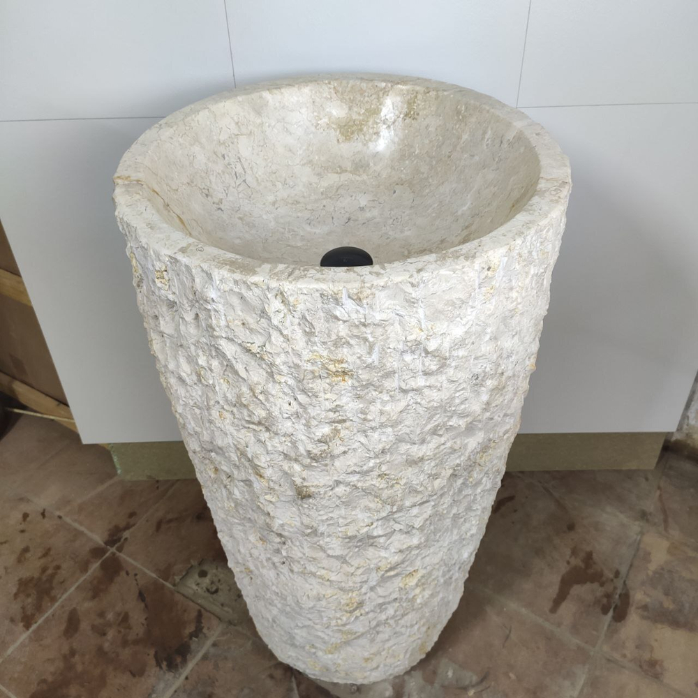Раковина напольная из мрамора Erozy Cream MN-61496 53*53*91