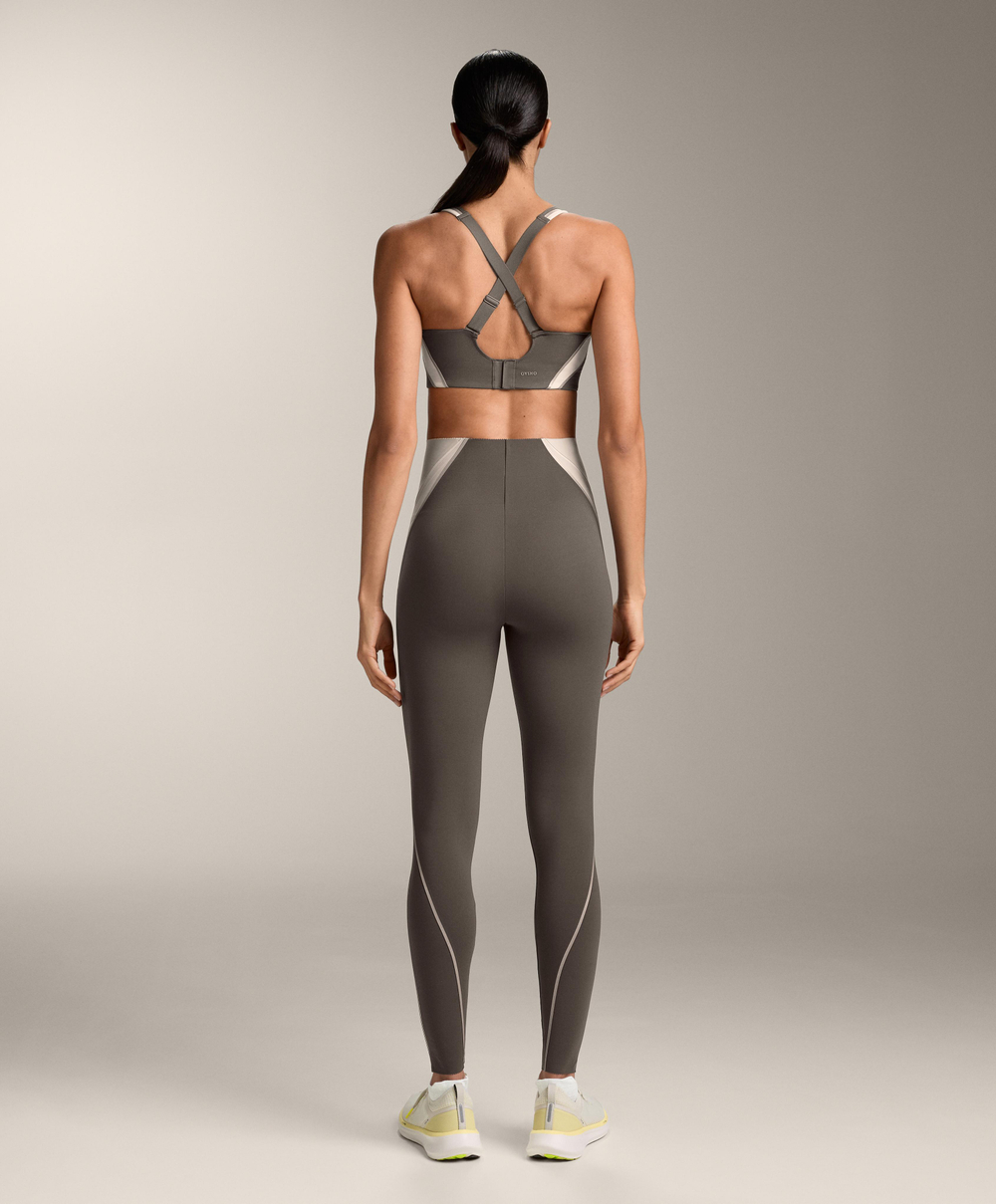 OYSHO Легинсы Compressive светоотражающие с высокой посадкой и длиной до щиколотки, угольный