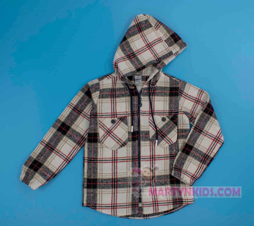 рубашка фланель с капюшоном на замке 4923