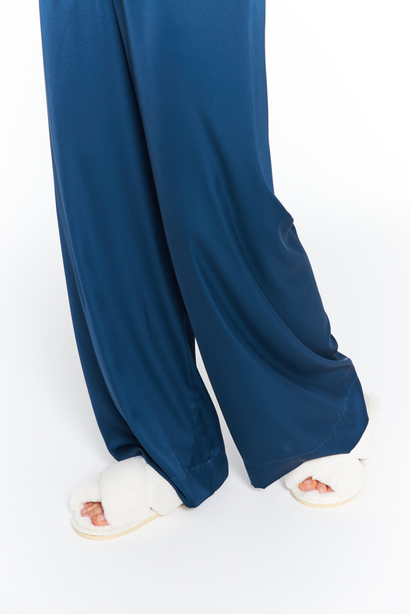 Шелковые брюки изумрудные