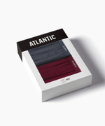 Мужские трусы боксеры Atlantic, набор из 2 шт., хлопок, графитовые + каберне, 2RMX-001