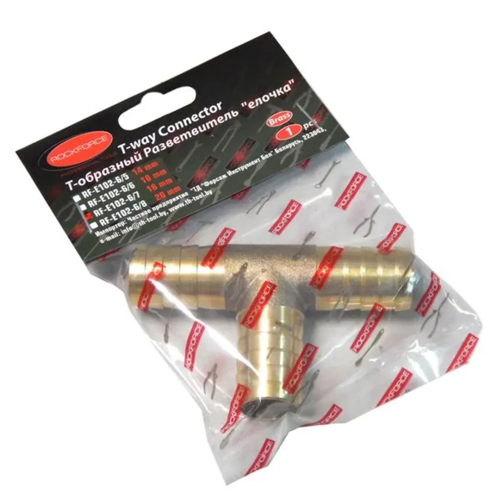 Разветвитель T-образный ''елочка''20мм RockForce##Rock FORCE RF-E102-6/8
