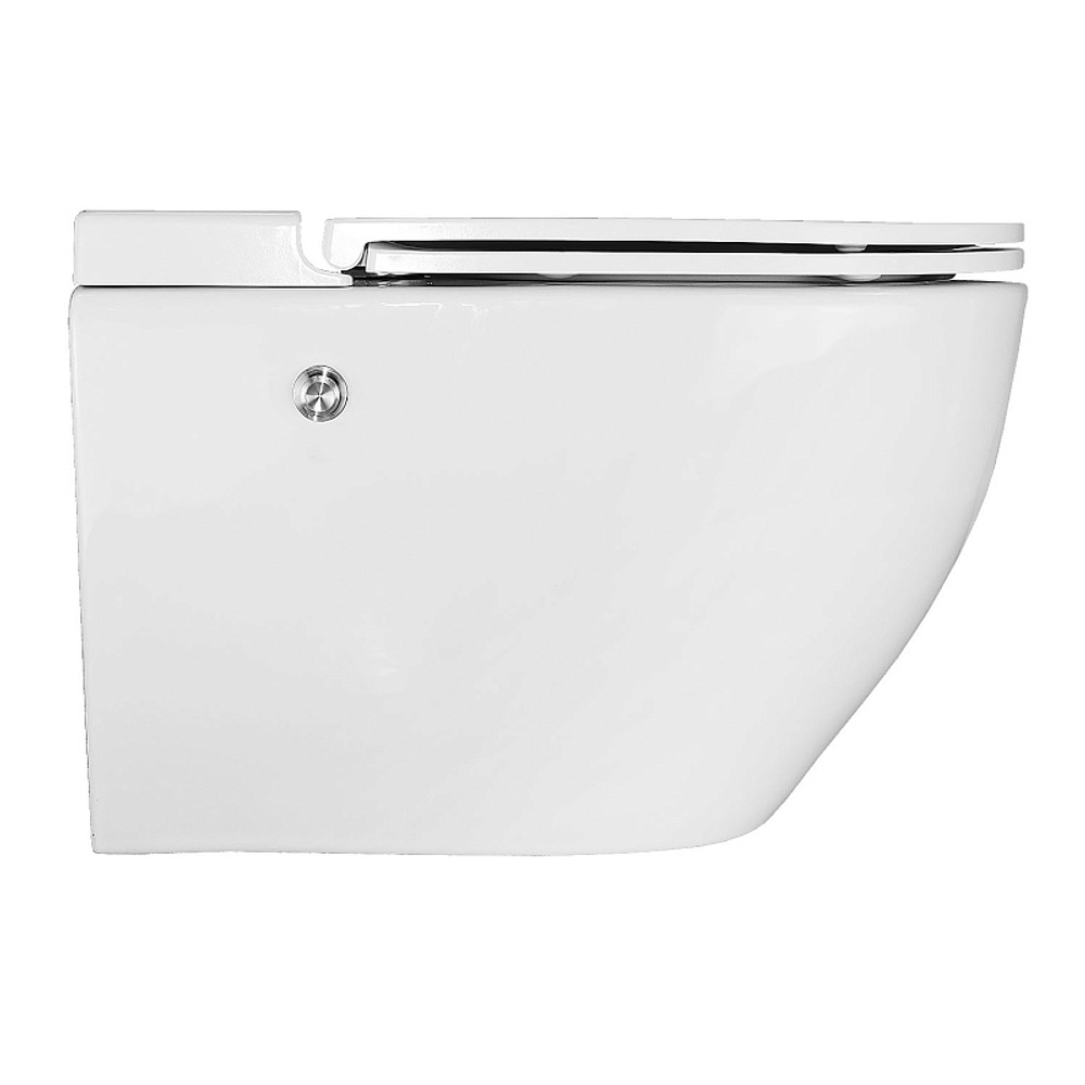 Унитаз импульсный Azario 360х570х375 подвесной, полукруглый, быстросъемное сиденье микролифт, монтажная рама в комплекте (AZ-102C)