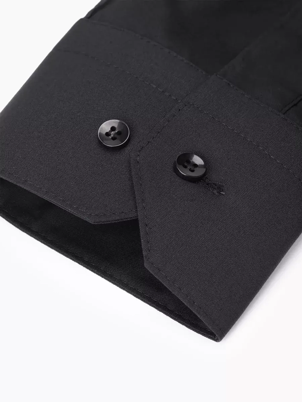 Рубашка на невысокий рост LOW SLIM FIT с длинным рукавом, черная