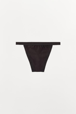 ZARA ТРУСЫ ИЗ СМЕСИ ШЕЛКА С РЕЗИНКАМИ, ТЕМНО-КОРИЧНЕВЫЙ