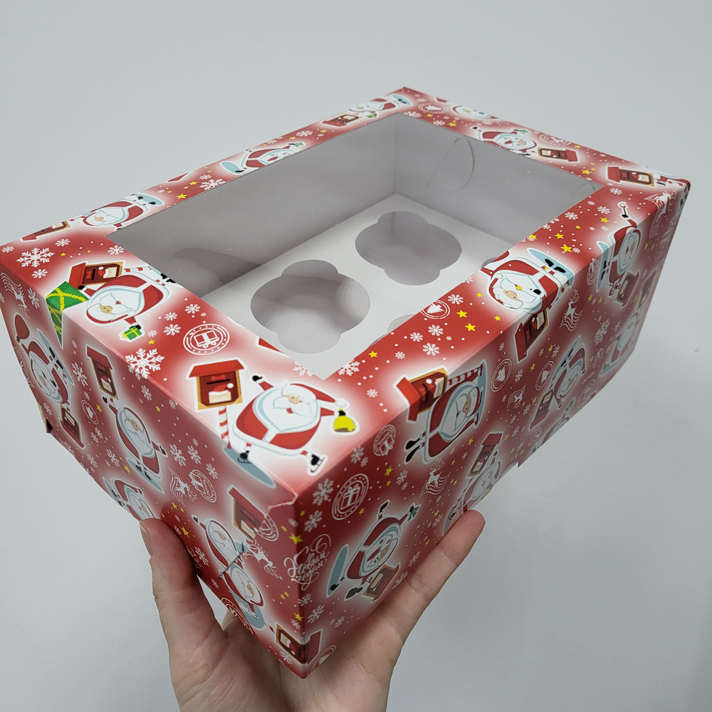 Коробка на 6 капкейков Новогодняя почта