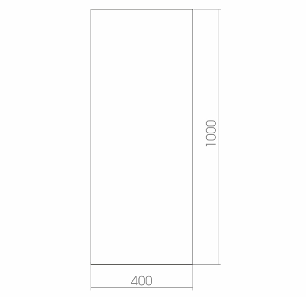 Зеркало MIXLINE прямоугольник 400*1000 (ШВ) б/полки