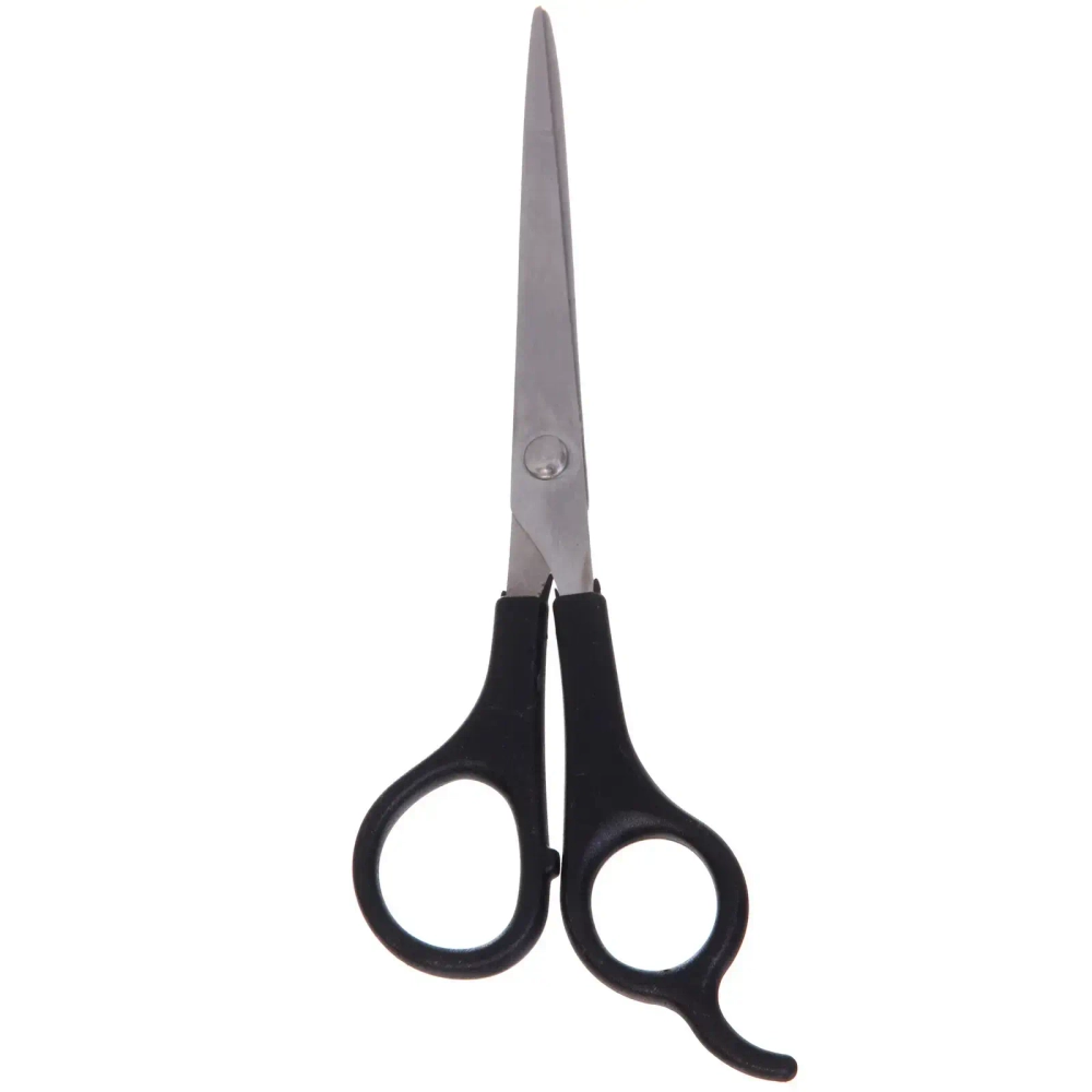 Ножницы универсальные бытовые «ВАЖНЫЕ МЕЛОЧИ», с упором для пальца, цвет черный, 17см (блистер Селфи)