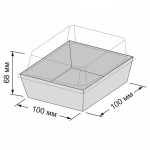 Контейнер бумажный Ant Box Kraft с крышкой 450 мл 10- 10 (100x100x68) 1/600