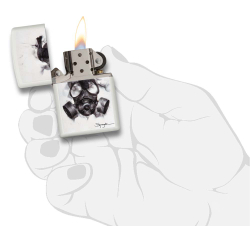 Зажигалка Zippo Spazuk с покрытием White Matte, латунь/сталь, белая, 38x13x57 мм