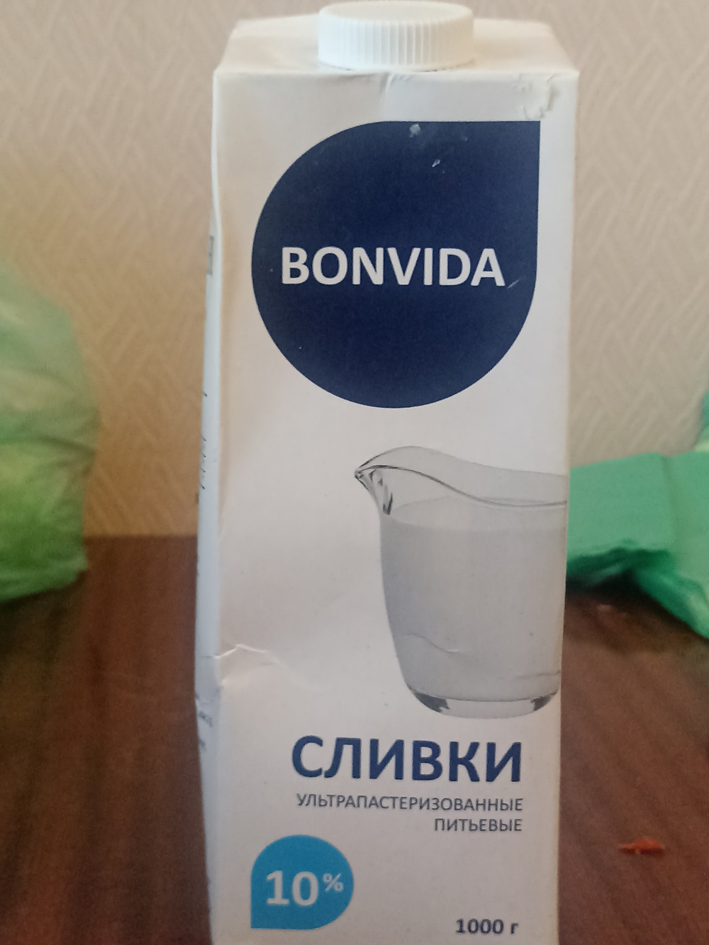 Сливки 1л бонвида 10%