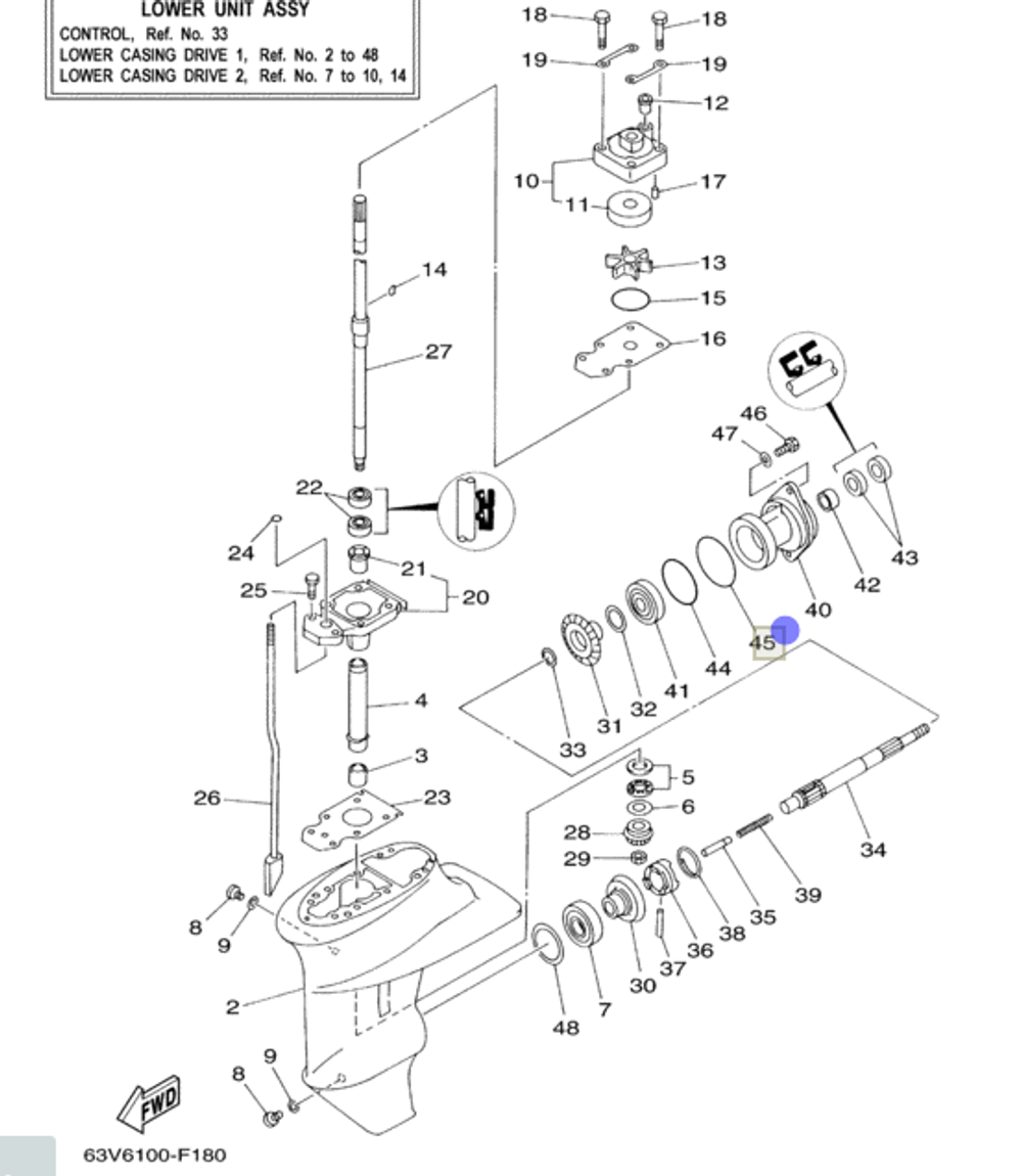 Кольцо уплотнит. Yamaha 9.9-30/F8-F20 (оригинальный арт. 9321056M8000)