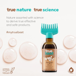 Truebeet Аргановое масло для волос для питания, укрепления и здоровья волос с экстрактом Светакутаджи и Рамтиртха Брахми с расческой-аппликатором - Без минеральных масел, искусственных красителей и отдушек | Для всех типов волос (220 мл)