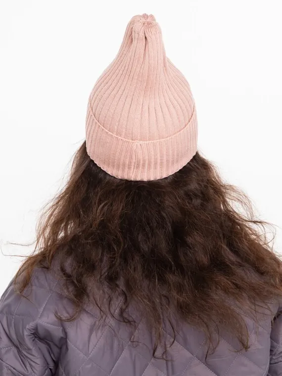 Шапка женская демисезонная , цвет пудра, размер 52-56
